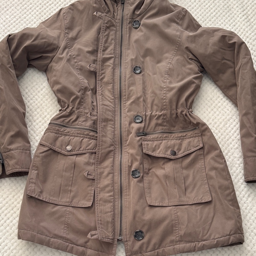 🧥 EUC Rachel Roy Faux Fur Hooded Parka Coat – Women’s Size Small - Picture 5 of 14